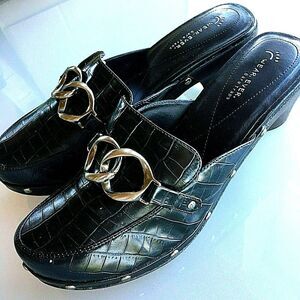 Bare Traps Wear Ever Women's Carmens Black Silver Sandals Shoe Heels Size 9.5 M